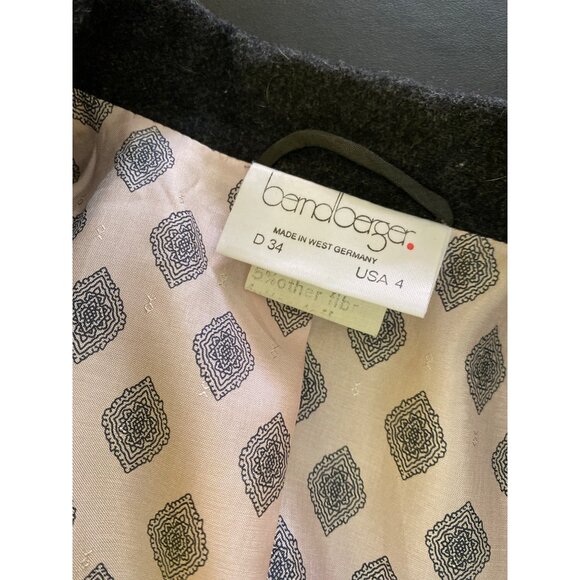 Vintage Bandberger Wool Blend Blazer Jacket Size 4 Dark Gray Classic Luxury 80's - Picture 3 of 4